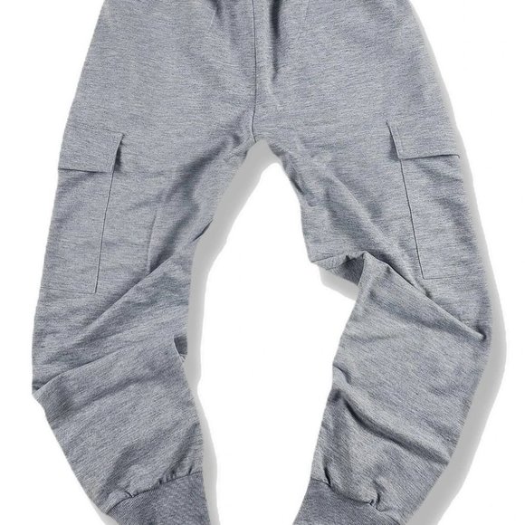 Men's Waist Sweatpants With Drawstring & Flap Pock - Picture 2 of 4